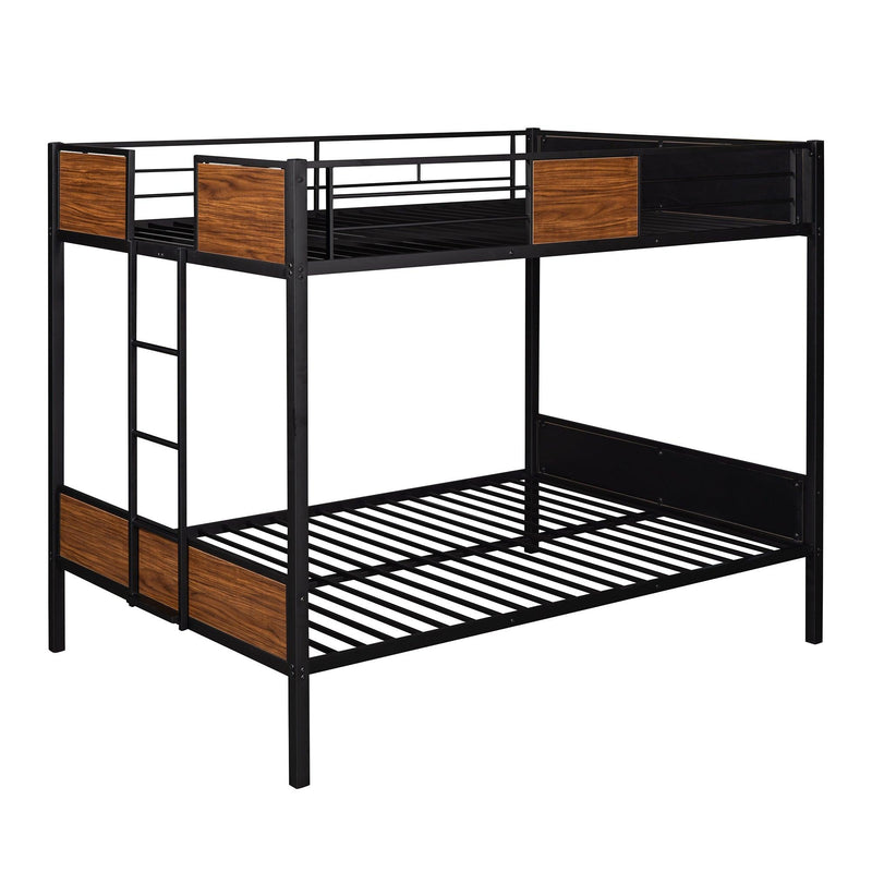 Modern Style Full over Full Metal Bunk Bed Safety Rail and Built-in Ladder - Urban Living Furniture (Los Angeles, CA)