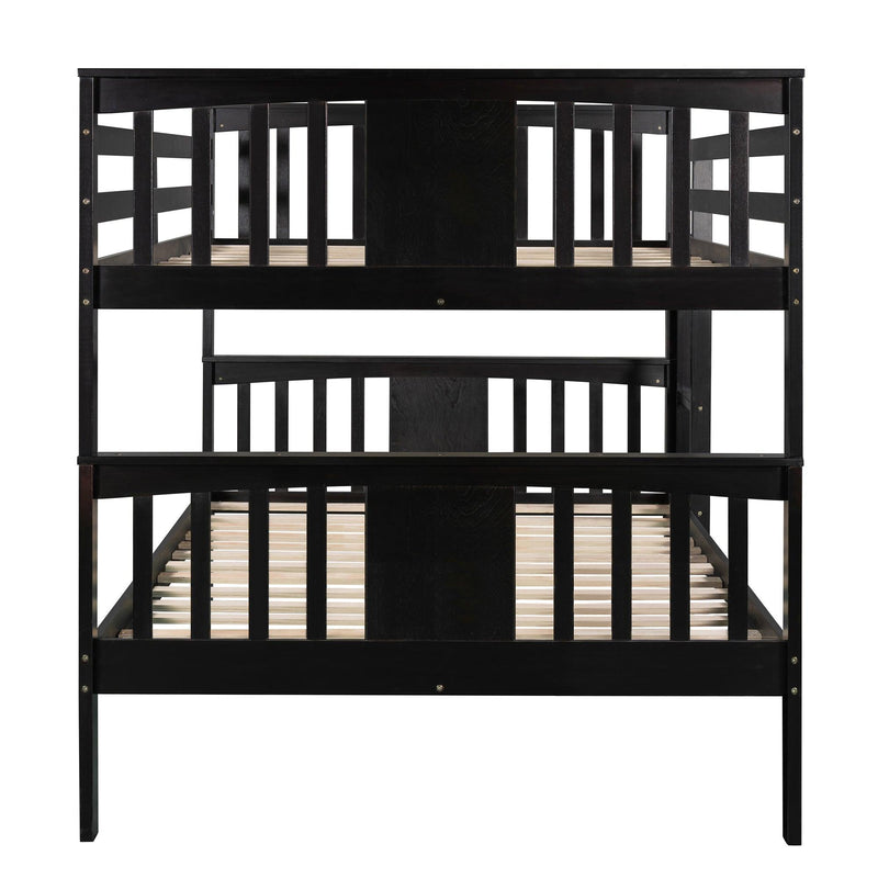 Full over Full Bunk Bed with Ladder and Head and Footboard - Espresso - Urban Living Furniture (Los Angeles, CA)