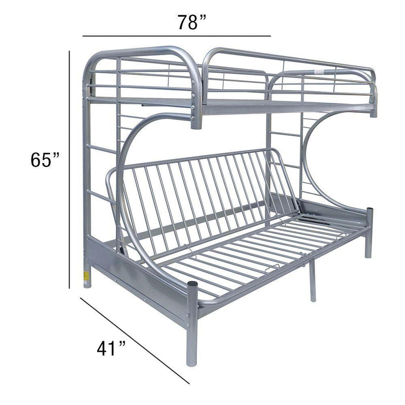 ACME Eclipse Twin over Full Futon Metal Bunk Bed - Silver - Urban Living Furniture (Los Angeles, CA)