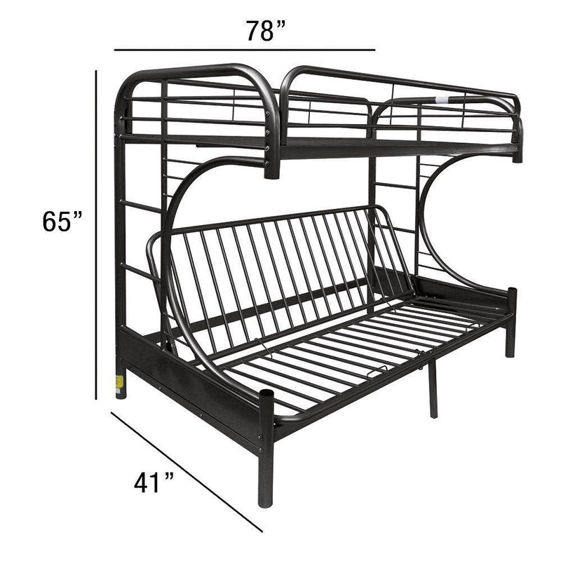 ACME Eclipse Twin over Full Futon Metal Bunk Bed - Black - Urban Living Furniture (Los Angeles, CA)