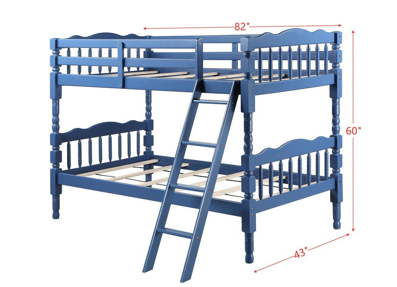 ACME Homestead Twin over Twin Bunk Bed with Ladder - Blue - Urban Living Furniture (Los Angeles, CA)