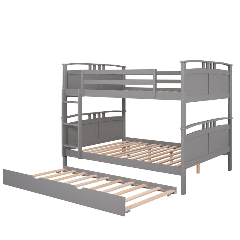 Full Over Full Convertible Bunk Bed into Beds with Twin Size Trundle - Gray - Urban Living Furniture (Los Angeles, CA)