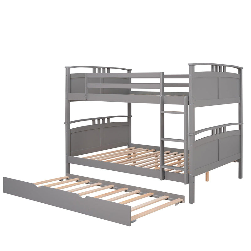 Full Over Full Convertible Bunk Bed into Beds with Twin Size Trundle - Gray - Urban Living Furniture (Los Angeles, CA)