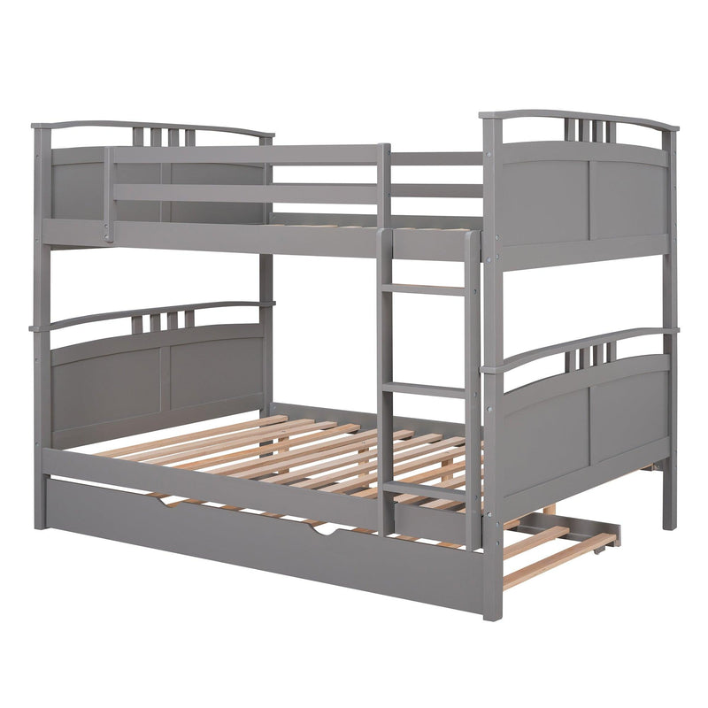 Full Over Full Convertible Bunk Bed into Beds with Twin Size Trundle - Gray - Urban Living Furniture (Los Angeles, CA)