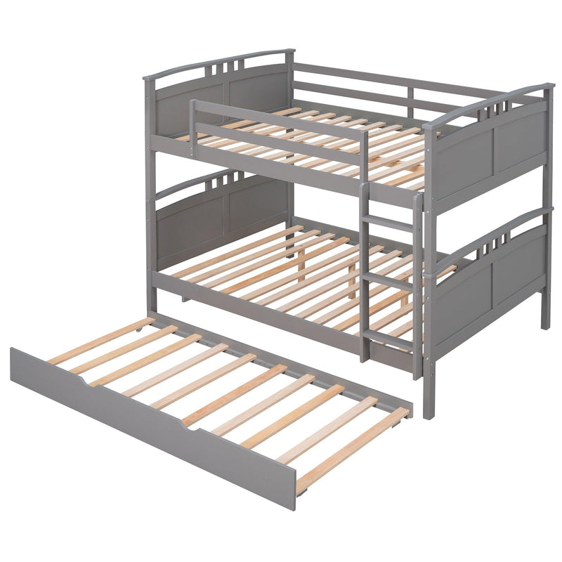 Full Over Full Convertible Bunk Bed into Beds with Twin Size Trundle - Gray - Urban Living Furniture (Los Angeles, CA)