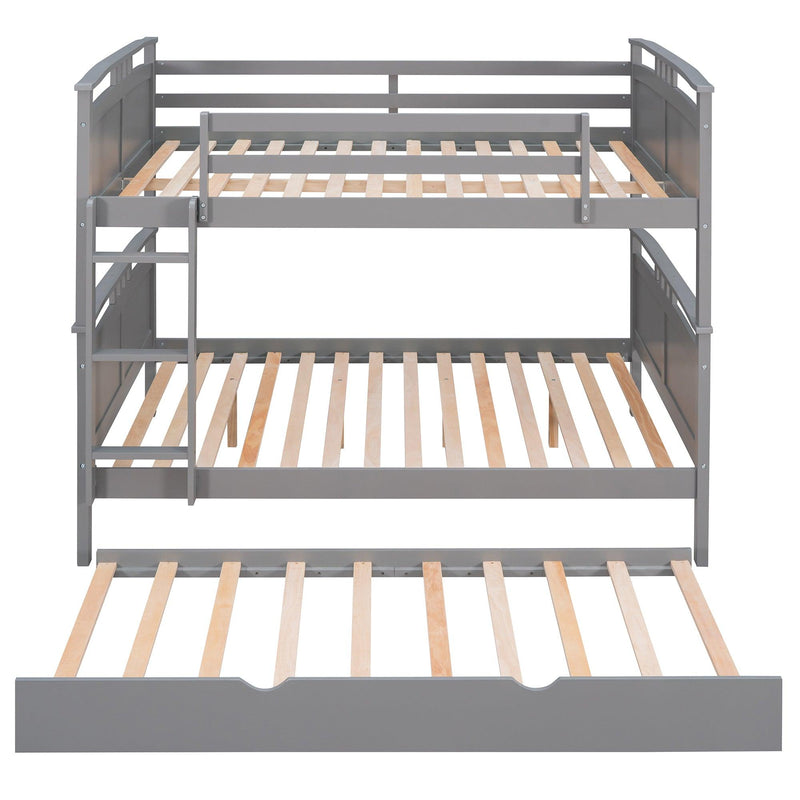 Full Over Full Convertible Bunk Bed into Beds with Twin Size Trundle - Gray - Urban Living Furniture (Los Angeles, CA)