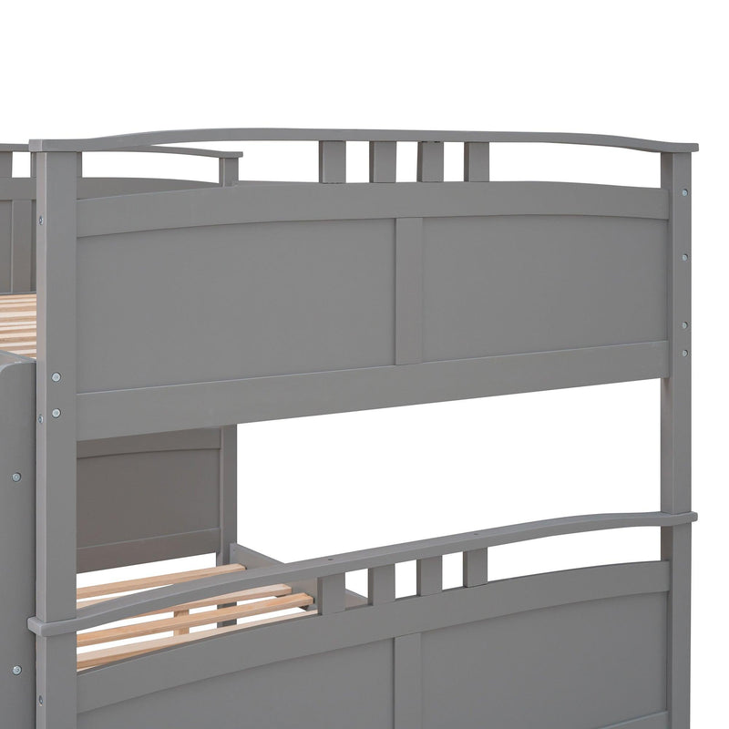 Full Over Full Convertible Bunk Bed into Beds with Twin Size Trundle - Gray - Urban Living Furniture (Los Angeles, CA)