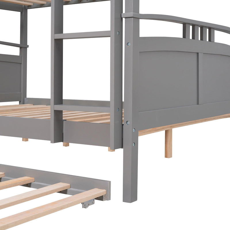 Full Over Full Convertible Bunk Bed into Beds with Twin Size Trundle - Gray - Urban Living Furniture (Los Angeles, CA)