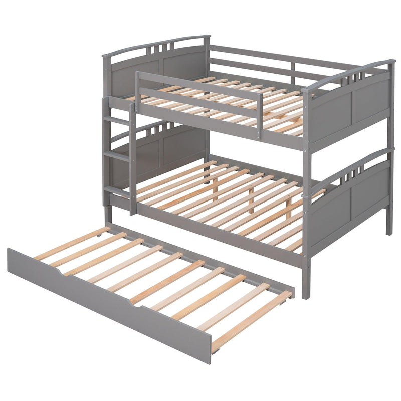 Full Over Full Convertible Bunk Bed into Beds with Twin Size Trundle - Gray - Urban Living Furniture (Los Angeles, CA)