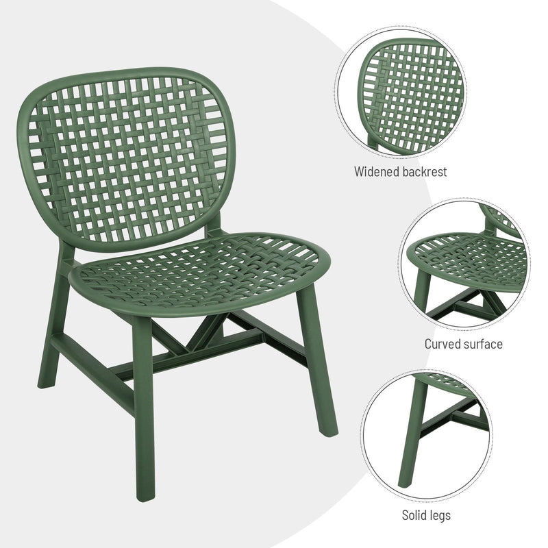 3 PCS Hollow Design Retro Outdoor Patio Tea Table and Chair Set - Green - Urban Living Furniture (Los Angeles, CA)