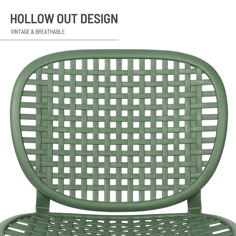 3 PCS Hollow Design Retro Outdoor Patio Tea Table and Chair Set - Green - Urban Living Furniture (Los Angeles, CA)