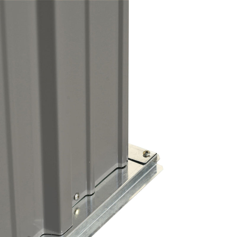 5ft x 3ft Outdoor Garden Metal Lean-to Shed with Metal Adjustable Shelf and Lockable Doors - Gray