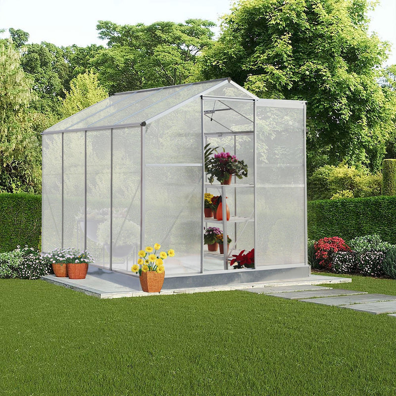 6ft x 8ft Walk-in Greenhouse with Heavy Duty Aluminum Frame and 4mm UV Polycarbonate Panels - Urban Living Furniture (Los Angeles, CA)