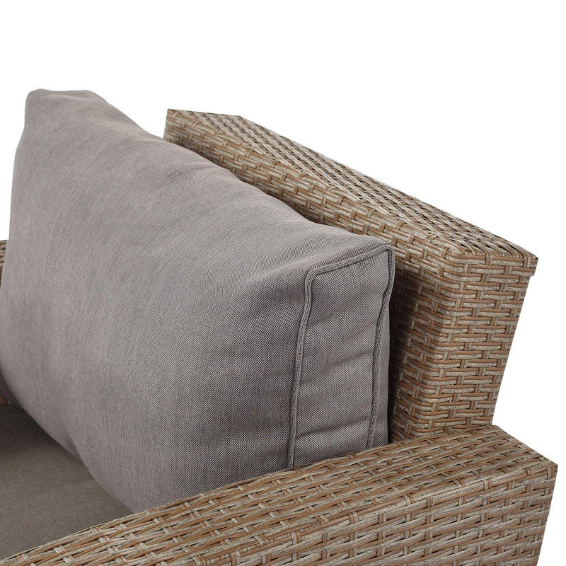 4 PCS Outdoor Patio Furniture Set Conversation Set Wicker Furniture Sofa Set with Gray Cushions