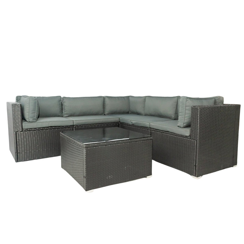 6 PCS PE Rattan sectional Outdoor Furniture Cushioned  Sofa Set - Urban Living Furniture (Los Angeles, CA)