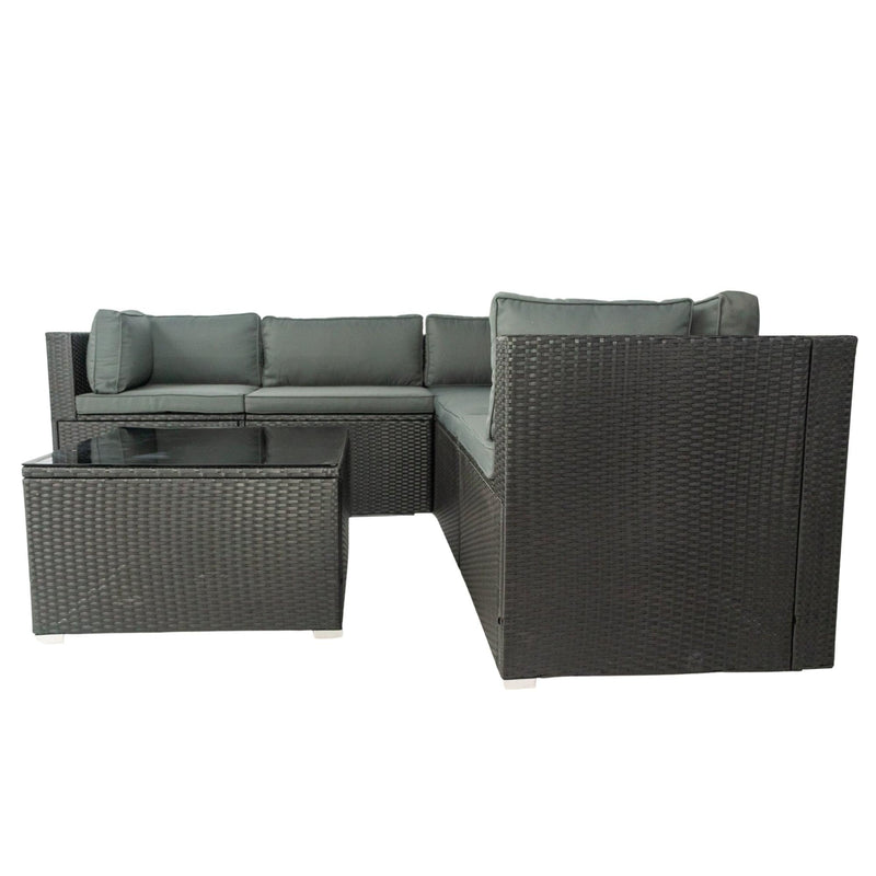 6 PCS PE Rattan sectional Outdoor Furniture Cushioned  Sofa Set - Urban Living Furniture (Los Angeles, CA)