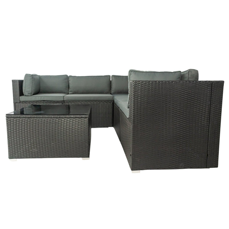 6 PCS PE Rattan sectional Outdoor Furniture Cushioned  Sofa Set - Urban Living Furniture (Los Angeles, CA)