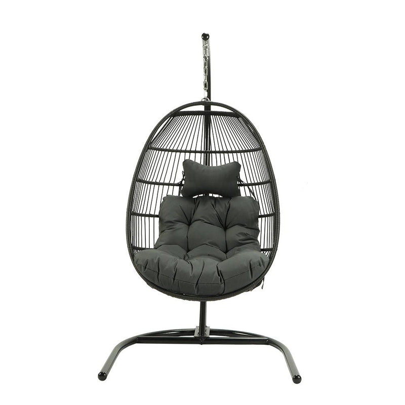 Egg Shaped Swing Chair with Gray Cushion