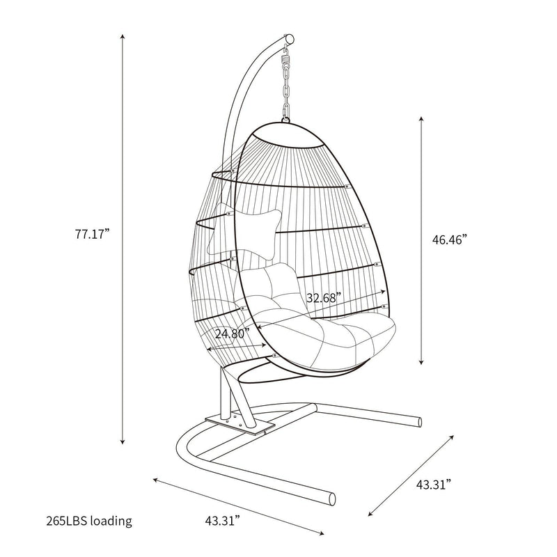 Egg Shaped Swing Chair with Gray Cushion - Urban Living Furniture (Los Angeles, CA)