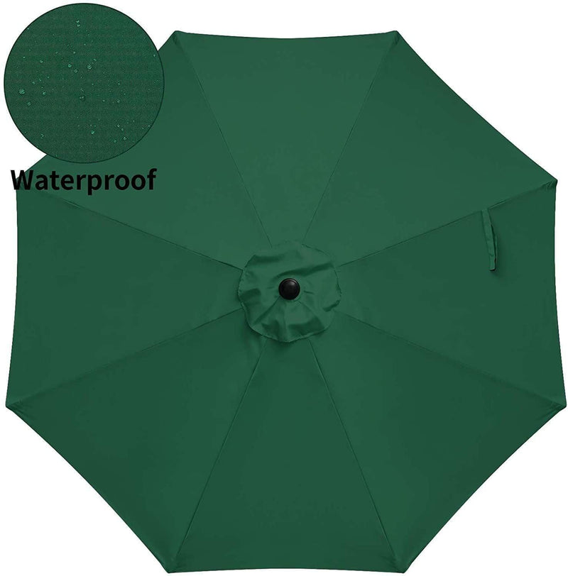 Deluxe 9ft Outdoor Umbrella with Button Tilt, Crank and 8 Sturdy Ribs - Green - Urban Living Furniture (Los Angeles, CA)