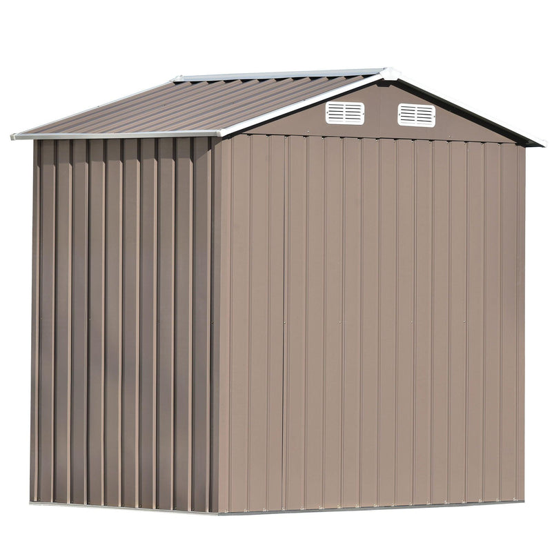 6ft x 4ft Outdoor Garden Shed with Metal Adjustable Shelf and Lockable Doors - Brown - Urban Living Furniture (Los Angeles, CA)