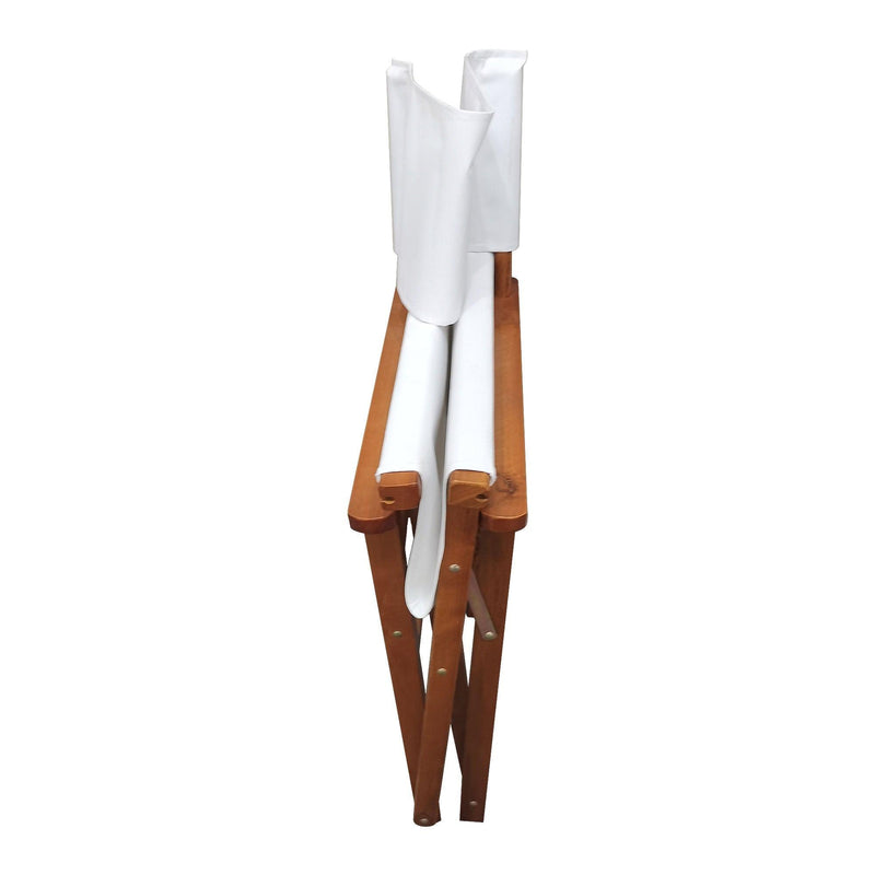 2 PCS Canvas Folding Natural Wooden Chair - White