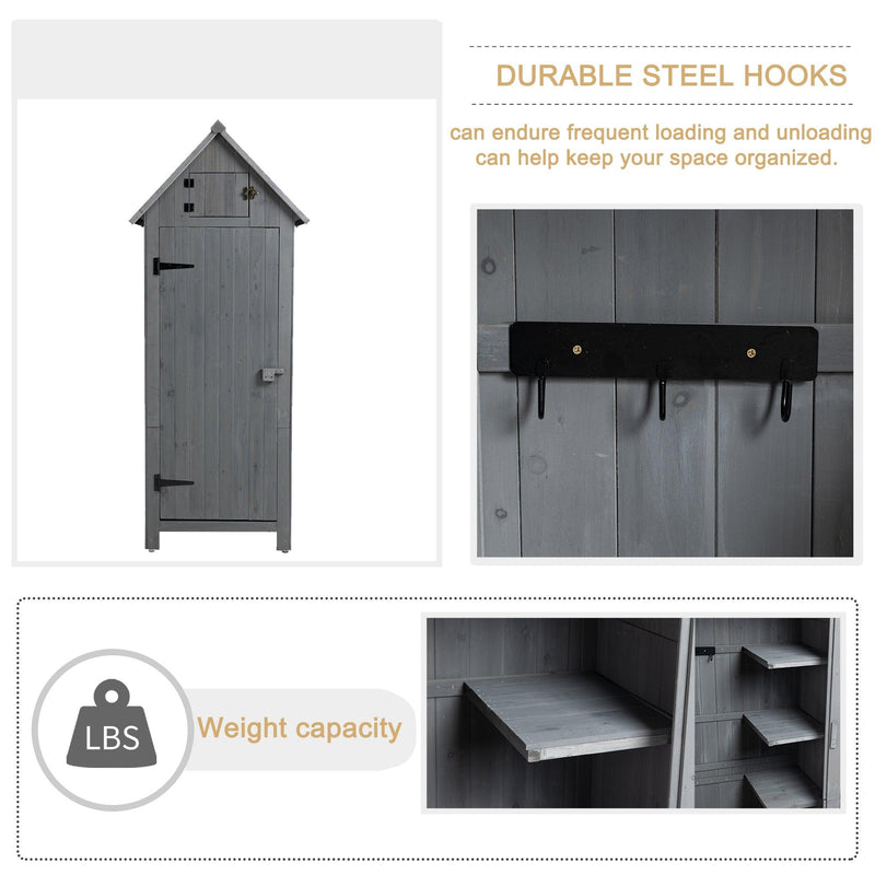 OutdoorStorage Cabinet Tool Shed Wooden Garden Shed  Gray - Urban Living Furniture (Los Angeles, CA)