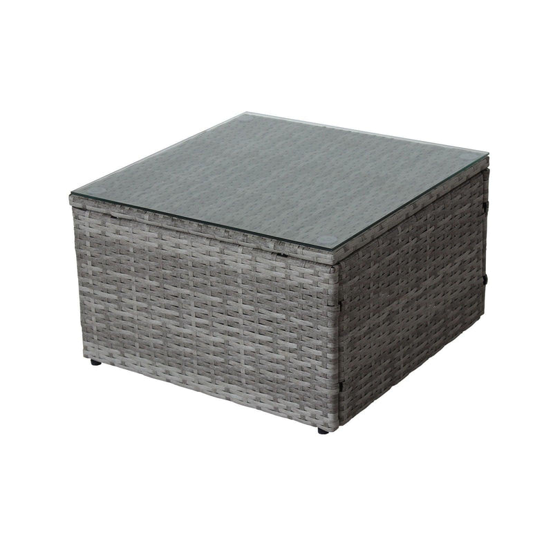 4 PCS Patio Sectional Wicker Rattan Outdoor Furniture Sofa Set withStorage Box Grey - Urban Living Furniture (Los Angeles, CA)