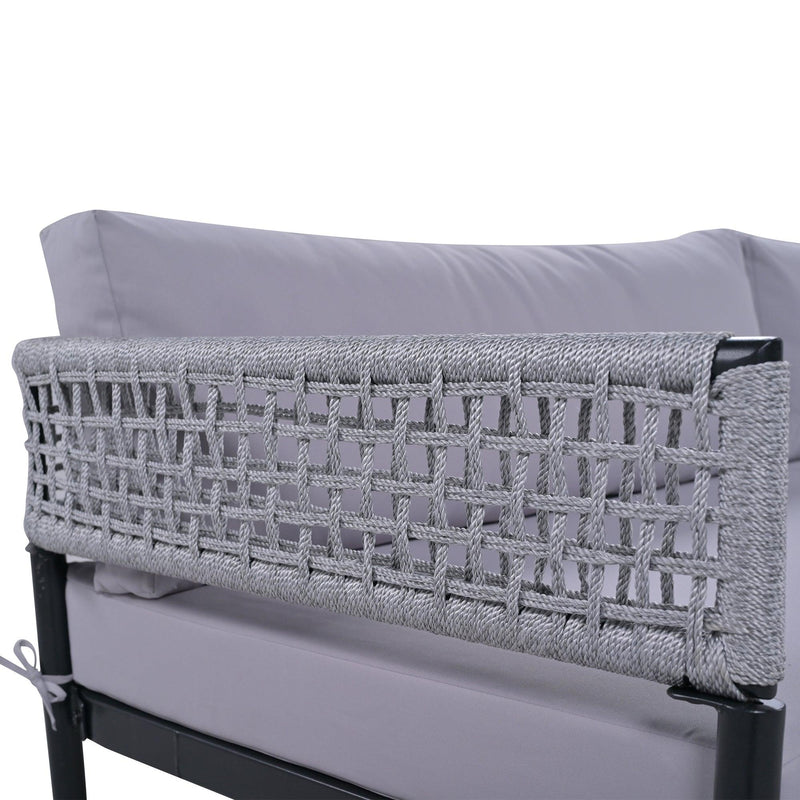 4 PCS Luxury Style Outdoor Seating Group with Gray Cushion And Woven Rope Styling - Urban Living Furniture (Los Angeles, CA)