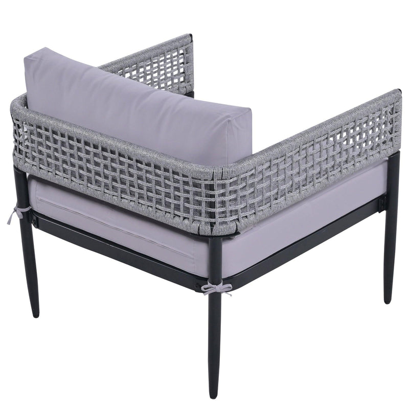 4 PCS Luxury Style Outdoor Seating Group with Gray Cushion And Woven Rope Styling - Urban Living Furniture (Los Angeles, CA)