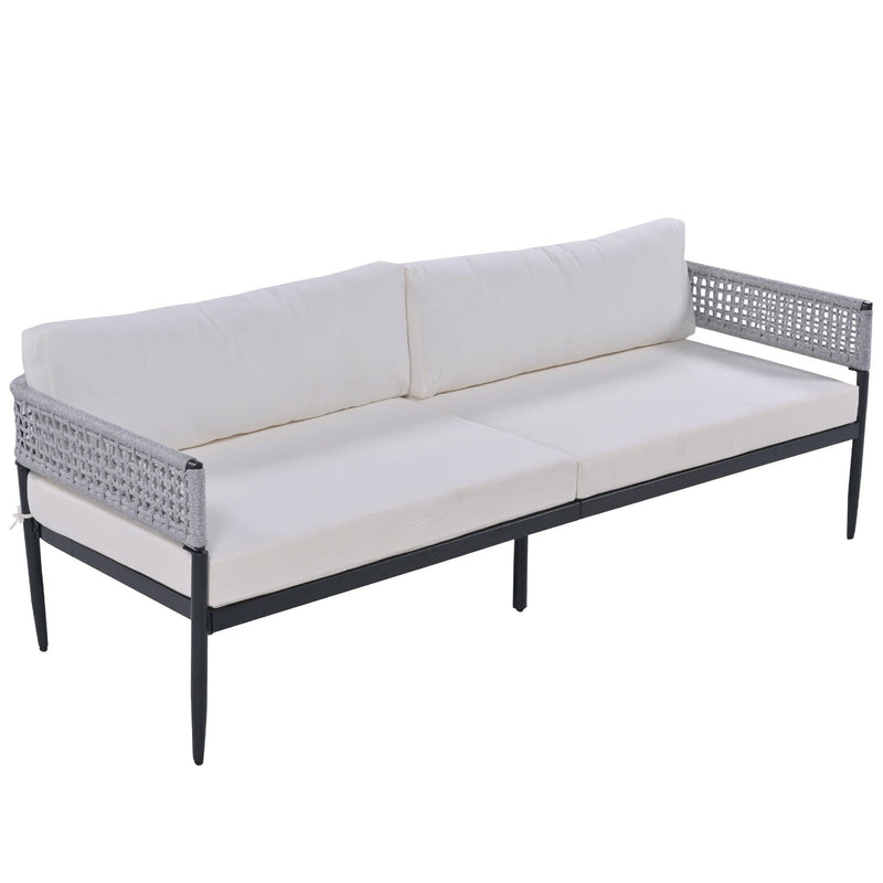 4 PCS Luxury Style Outdoor Seating Group with Beige Cushion And Woven Rope Styling - Urban Living Furniture (Los Angeles, CA)