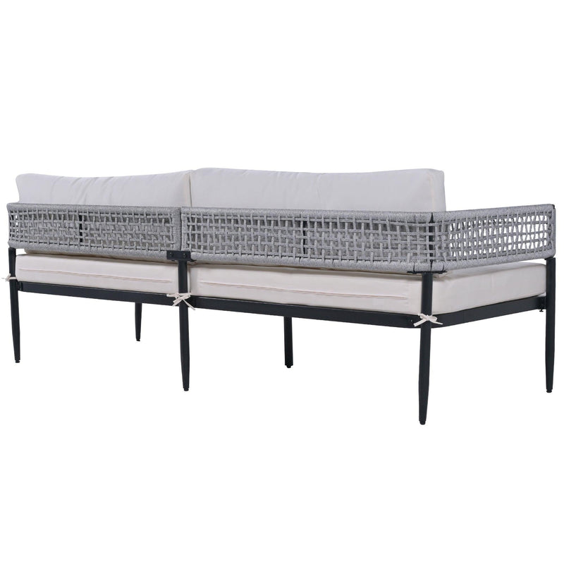 4 PCS Luxury Style Outdoor Seating Group with Beige Cushion And Woven Rope Styling - Urban Living Furniture (Los Angeles, CA)