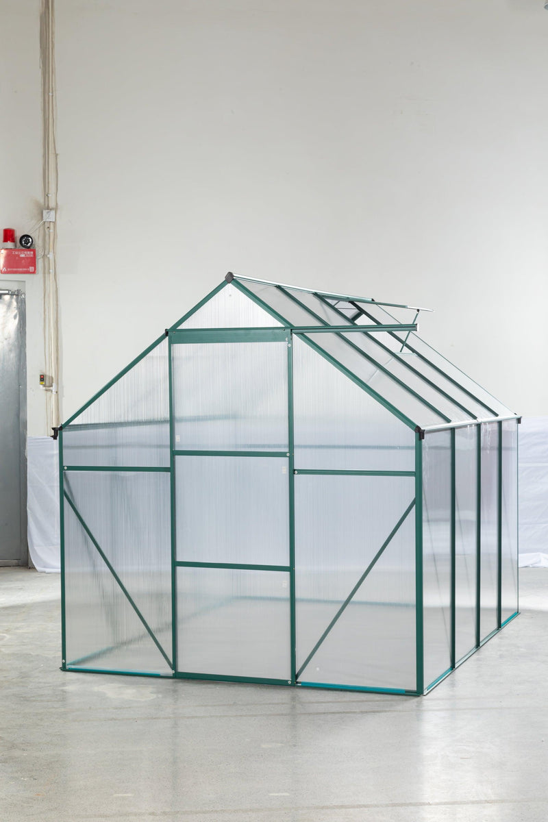 Outdoor Patio 6ft x 8ft Walk-in Polycarbonate Greenhouse with Window and Aluminum Base - Urban Living Furniture (Los Angeles, CA)