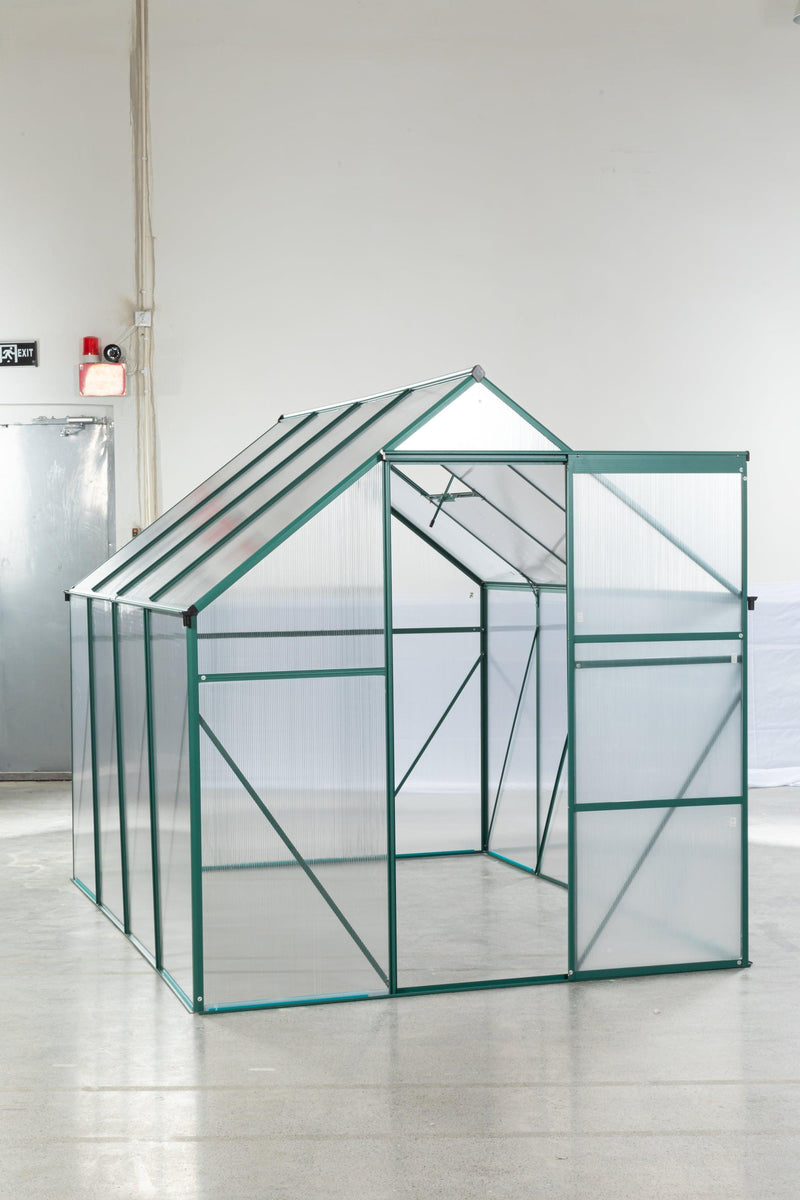 Outdoor Patio 6ft x 8ft Walk-in Polycarbonate Greenhouse with Window and Aluminum Base - Urban Living Furniture (Los Angeles, CA)