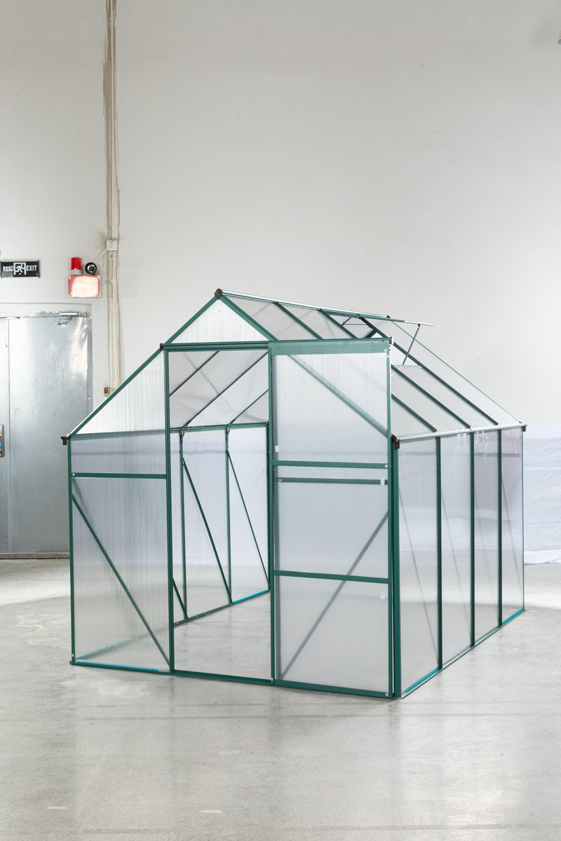 Outdoor Patio 6ft x 8ft Walk-in Polycarbonate Greenhouse with Window and Aluminum Base - Urban Living Furniture (Los Angeles, CA)