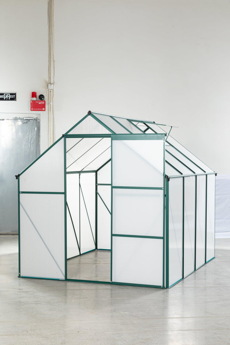 Outdoor Patio 6ft x 8ft Walk-in Polycarbonate Greenhouse with Window and Aluminum Base - Urban Living Furniture (Los Angeles, CA)