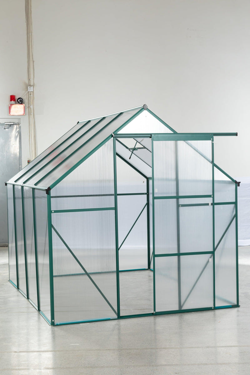 Outdoor Patio 6ft x 8ft Walk-in Polycarbonate Greenhouse with Window and Aluminum Base - Urban Living Furniture (Los Angeles, CA)