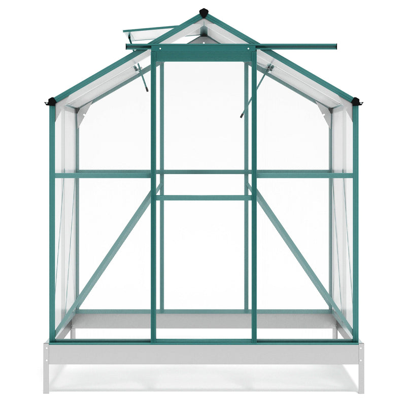 Outdoor Patio 6.2ft W x 4.3ft D Walk-in Polycarbonate Greenhouse with 2 Windows and Aluminum Base - Urban Living Furniture (Los Angeles, CA)