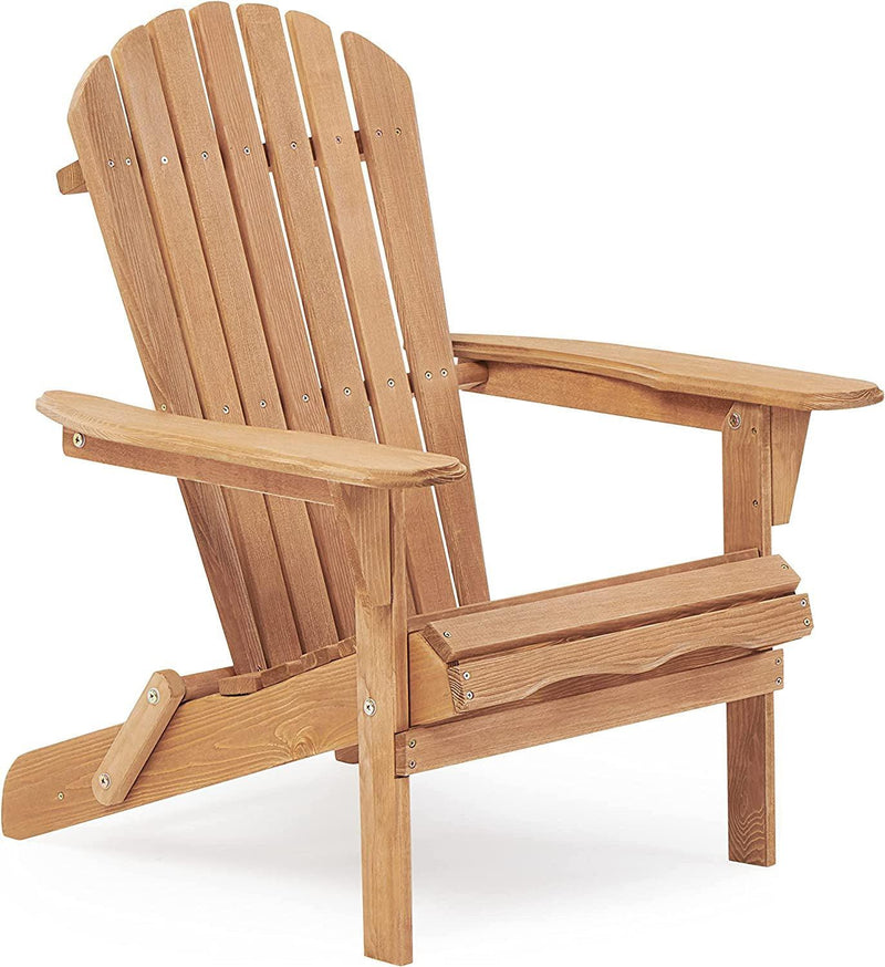 2 PCS Wooden Outdoor Folding Adirondack Chair - Brown - Urban Living Furniture (Los Angeles, CA)