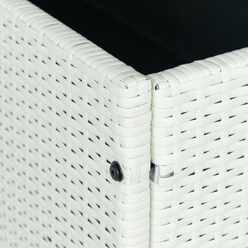 Outdoor 113 Gallon Cream White Rattan WickerStorage Wicker Lid - Urban Living Furniture (Los Angeles, CA)