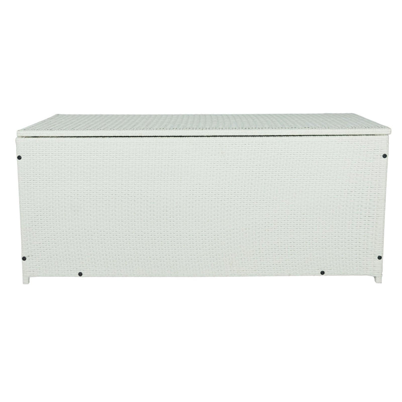 Outdoor 113 Gallon Cream White Rattan WickerStorage Wicker Lid - Urban Living Furniture (Los Angeles, CA)