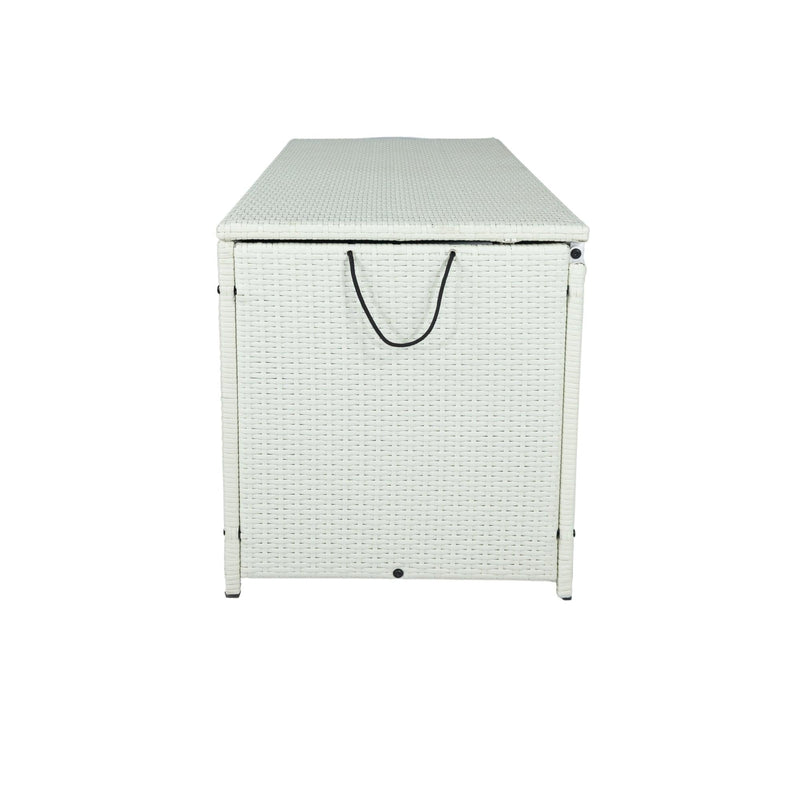 Outdoor 113 Gallon Cream White Rattan WickerStorage Wicker Lid - Urban Living Furniture (Los Angeles, CA)