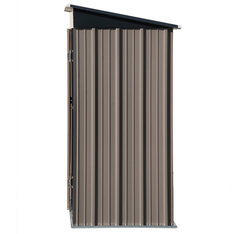 5ft x 3ft Outdoor Garden Metal Lean-to Shed with Lockable Door - Brown - Urban Living Furniture (Los Angeles, CA)