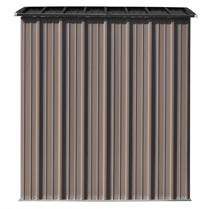 5ft x 3ft Outdoor Garden Metal Lean-to Shed with Lockable Door - Brown - Urban Living Furniture (Los Angeles, CA)