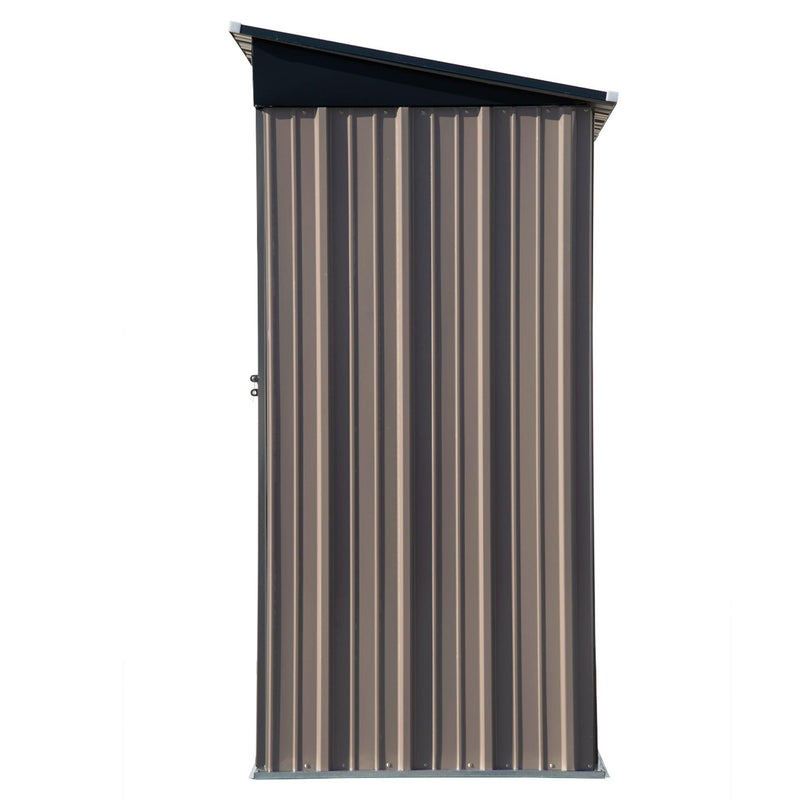 5ft x 3ft Outdoor Garden Metal Lean-to Shed with Lockable Door - Brown - Urban Living Furniture (Los Angeles, CA)