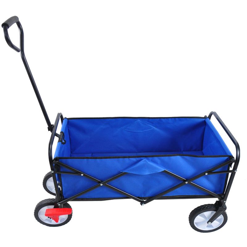 Blue Folding Utility Wagon Shopping Beach Cart - Urban Living Furniture (Los Angeles, CA)