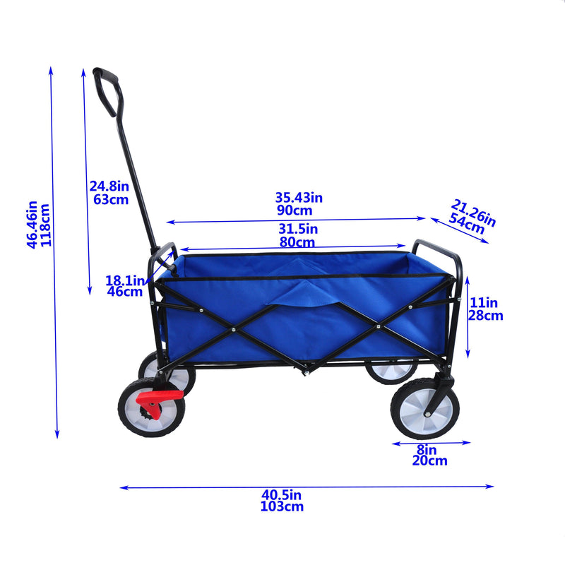 Blue Folding Utility Wagon Shopping Beach Cart - Urban Living Furniture (Los Angeles, CA)