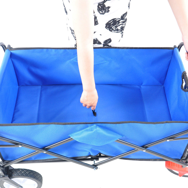 Blue Folding Utility Wagon Shopping Beach Cart - Urban Living Furniture (Los Angeles, CA)