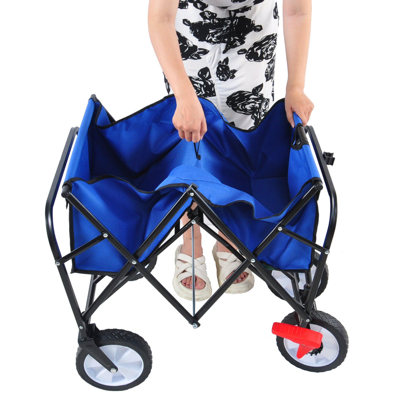 Blue Folding Utility Wagon Shopping Beach Cart - Urban Living Furniture (Los Angeles, CA)