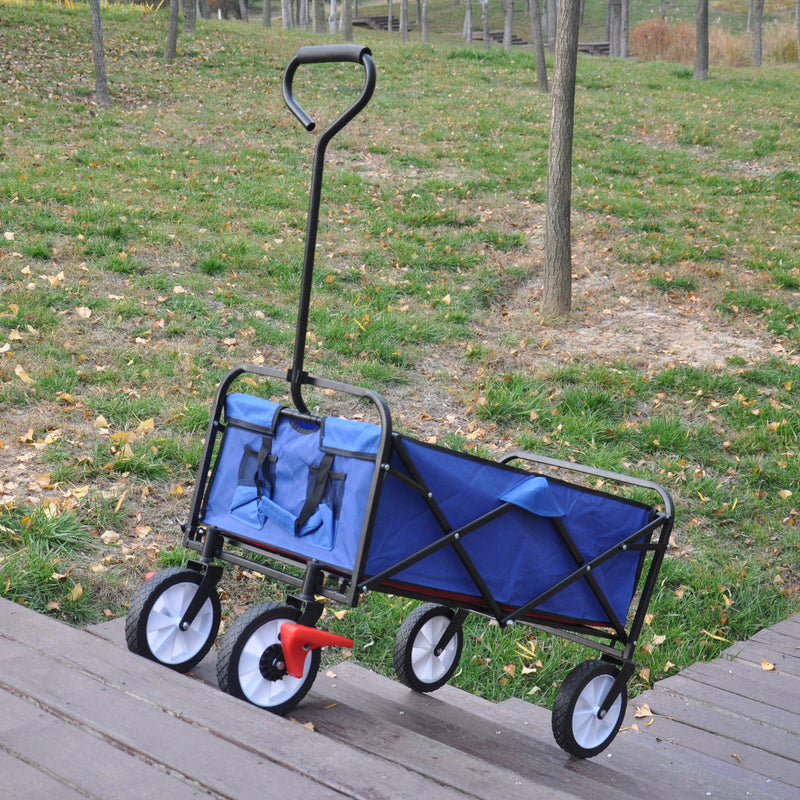 Blue Folding Utility Wagon Shopping Beach Cart - Urban Living Furniture (Los Angeles, CA)